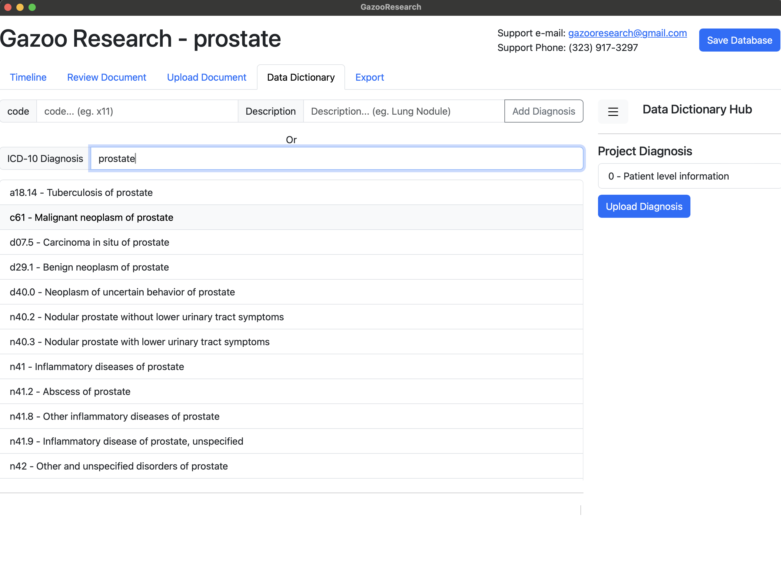 Create Custom Data Dictionary (c61)