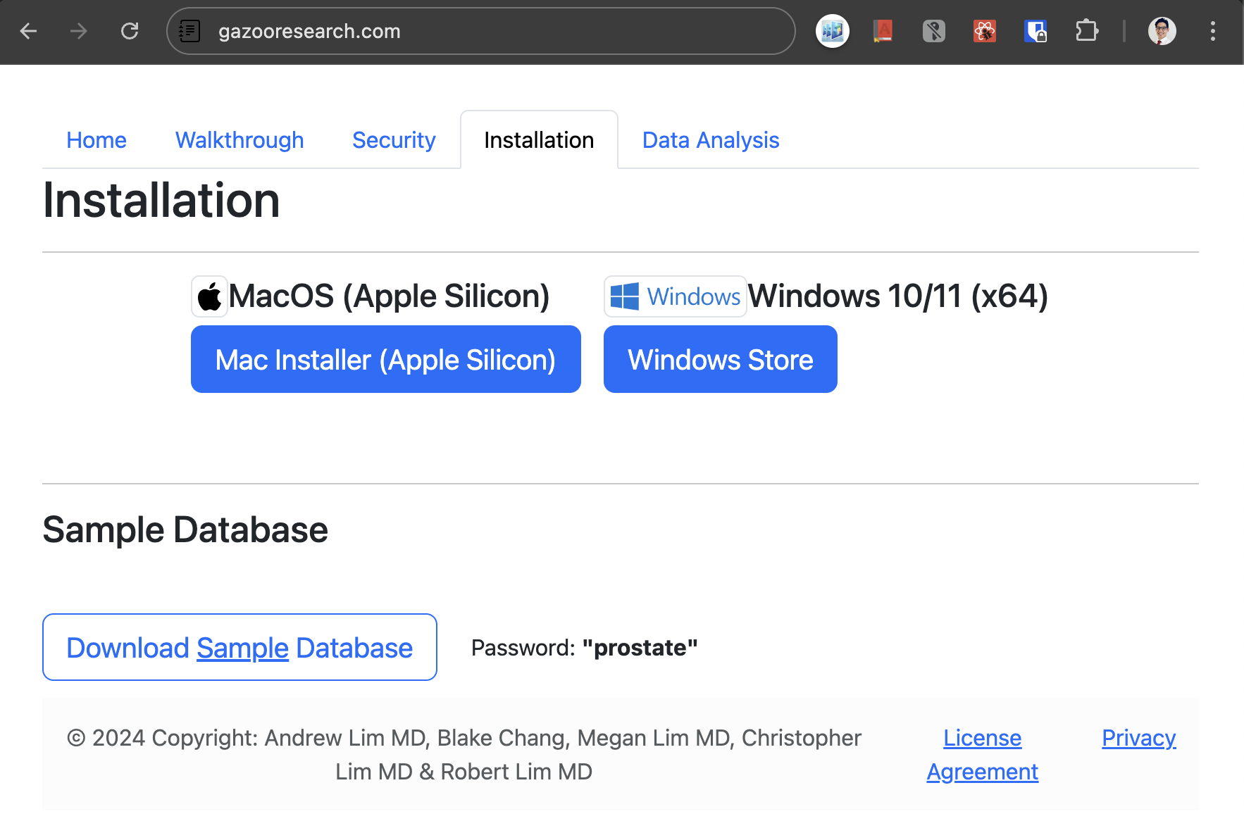 Installation Page